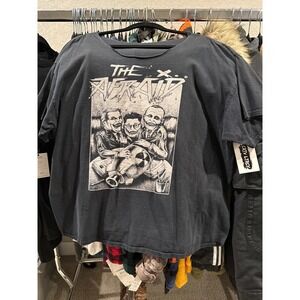 The Afraid Graphic T-Shirt Mens Black Distressed Cut Neck Punk Rock Tee